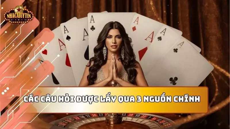 Các câu hỏi này được lấy qua 3 nguồn chính 